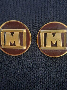 Antique Art Deco Baer & Wilde Kum A Part Cufflinks | 1923 Patent | Gold “M” Mono